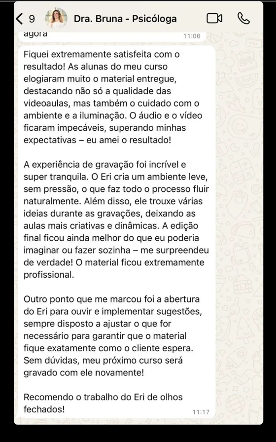 Depoimento da aluna Bruna