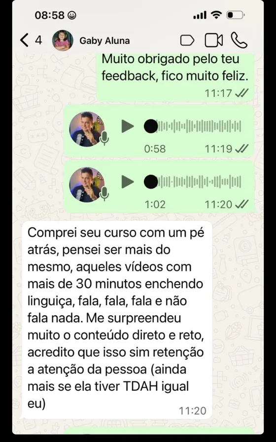 Depoimento da aluna Gaby
